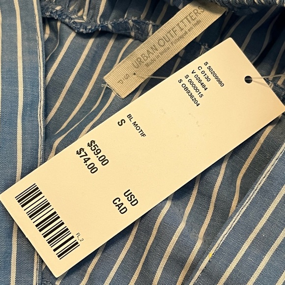 NWT UO • La Petite Blue Striped Babydoll Dress - S - Picture 9 of 12